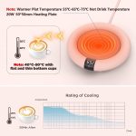 Coffee Mug Warmer， 2022 EasyAcc Coffee Warmer for Desk [with Silicon Cup Lid] Smart Mug Warmer Auto Shut Off， 3 Temp Setting to 167℉， Touch Switch， LED Display Cup Warmer for Office Home -Coffee Gift - Image 2